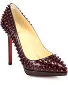 Christian Louboutin Pigalle 120 Spiked Patent Leather Pumps - Lyst