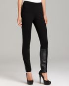 DKNY Pull On Leather Inset Leggings - Lyst