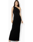 Ralph Lauren Lauren Petites One Shoulder Gown - Lyst