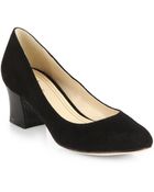 Cole Haan Chelsea Suede Patent Leather Pumps - Lyst
