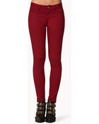 Forever 21 Ankle Length Denim Skinny Jeans - Lyst