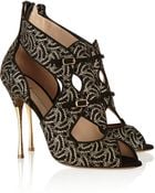 Nicholas Kirkwood Lace-covered Suede Sandals - Lyst