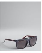 Gucci Grey and Red Acrylic Web Stem Sunglasses - Lyst