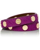 Tory Burch Logo Stud Double Wrap Bracelet - Lyst