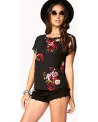 Forever 21 Romantic Floral Lace Top - Lyst