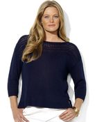 Lauren by Ralph Lauren Plus Size Cable-Knit Sweater - Lyst