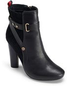 Tommy Hilfiger Two Toned Leather Strap Bootie - Lyst