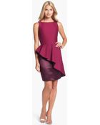 Halston Heritage Side Ruffle Sheath Dress - Lyst