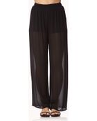 Forever 21 Wide-leg Georgette Pants - Lyst