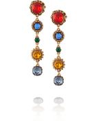 Oscar de la Renta Gold-plated Crystal Clip Earrings - Lyst