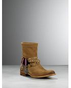Patrizia Pepe Low Boot In Suede With Studs - Lyst
