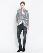 Zara Jacquard Wrap around Cardigan - Lyst