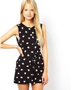 Asos Shift Playsuit in Spot Print - Lyst