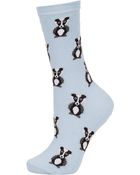 Topshop Pale Blue Badger Print Socks - Lyst