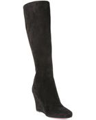 Christian Louboutin Melisa Botta Suede Kneehigh Wedge Boots - Lyst