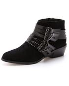 L.a.m.b. Nanetta Buckle Strap Booties - Lyst