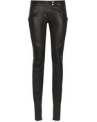 Balmain Skinny Leather Biker Trousers - Lyst