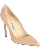 Manolo Blahnik Suede Bb Pumps - Lyst