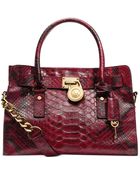 Michael Kors Hamilton East West Anaconda Satchel - Lyst