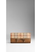 Burberry Haymarket Check Bow Detail Continental Wallet - Lyst