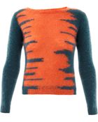 Carven Twotone Angora Sweater - Lyst