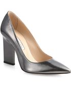 Oscar de la Renta Elite Metallic Leather Pumps - Lyst