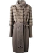 Liska Belted Fur Coat - Lyst