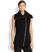 Donna Karan New York Ribbed Wool Cashmere Vest - Lyst