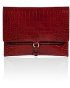 Jil Sander Brick Red Embossed Leather Envelope Clutch - Lyst