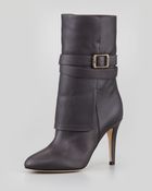 Jimmy Choo Ballad Buckled Spat Bootie Gray - Lyst