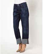 MiH Jeans Mih Jeans Phoebe Boyfriend Turn Up Jeans - Lyst