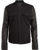T By Alexander Wang Leather and Corduroy Bomber Jacket - Lyst
