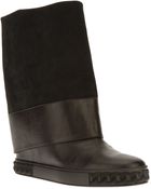 Casadei Flat Mid Calf Boot - Lyst