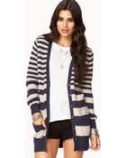 Forever 21 Cozy Striped Cardigan - Lyst