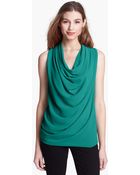 DKNY Drape Front Sleeveless Top - Lyst