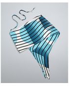 Hermes Turquoise Striped Silk Convertible Bandeau Scarf - Lyst