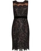 Notte By Marchesa Metallic Lace Cocktail Dress - Lyst
