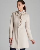 Elie Tahari Coat - Sara Ruffle Collar Doubleface - Lyst