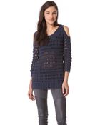 Donna Karan New York Cold Shoulder Sweater - Lyst