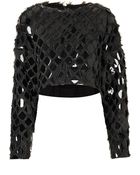 Topshop Patent Disc Crop Top By Unique - Lyst