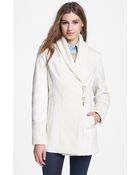 Vince Camuto Wool Blend Knit Toggle Coat - Lyst