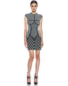 Alexander McQueen Pearl Diamond Viscose-blend Mini Dress - Lyst