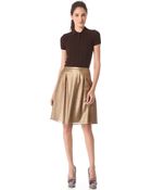 Rochas Pleated Skirt - Bronze - Lyst