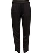 Alexander Wang Sateen Track Pant with Leather - Lyst