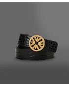 Emporio Armani Croc Print Belt with Logoed Buckle - Lyst
