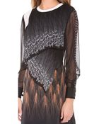 3.1 Phillip Lim Draped Mix Print Dress - Lyst