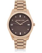 Michael Kors Rose Tone Felicity Three Hand Glitz Watch - Lyst