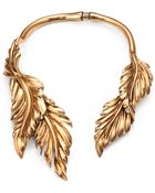 Oscar de la Renta Fluted Leaf Necklace - Lyst