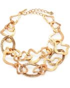 Oscar de la Renta Textured Abstract Bib Necklace - Lyst