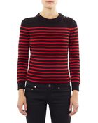 Saint Laurent Breton Stripe Sweater - Lyst